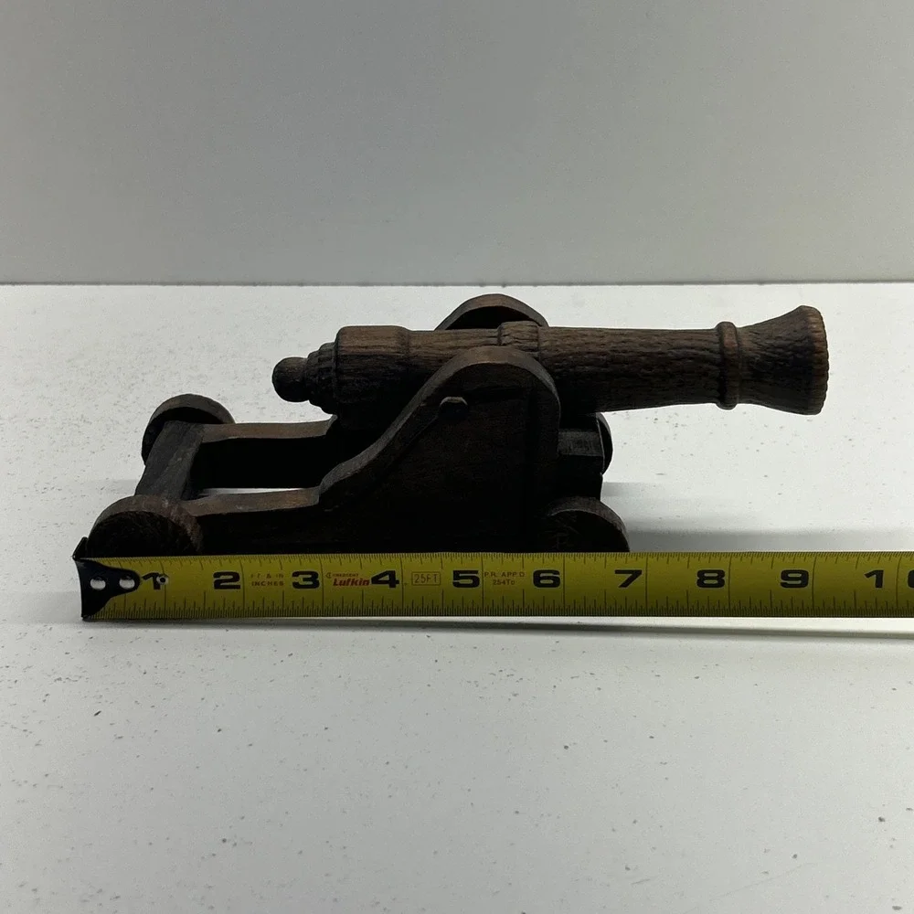Vintage Hand Carved Wooden Decorative Cannon Model 1432 Made In Spain